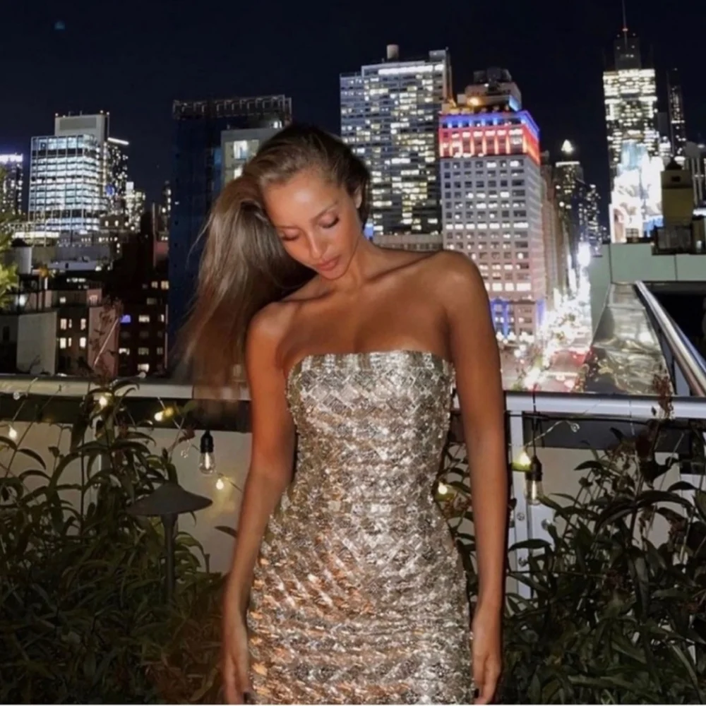 Retrofete Silver Mini Dress - Picture 2 of 13